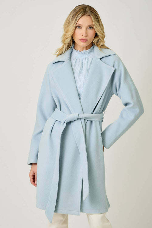 60745 Lapel Collar Robe Coat-Blue Hand Home