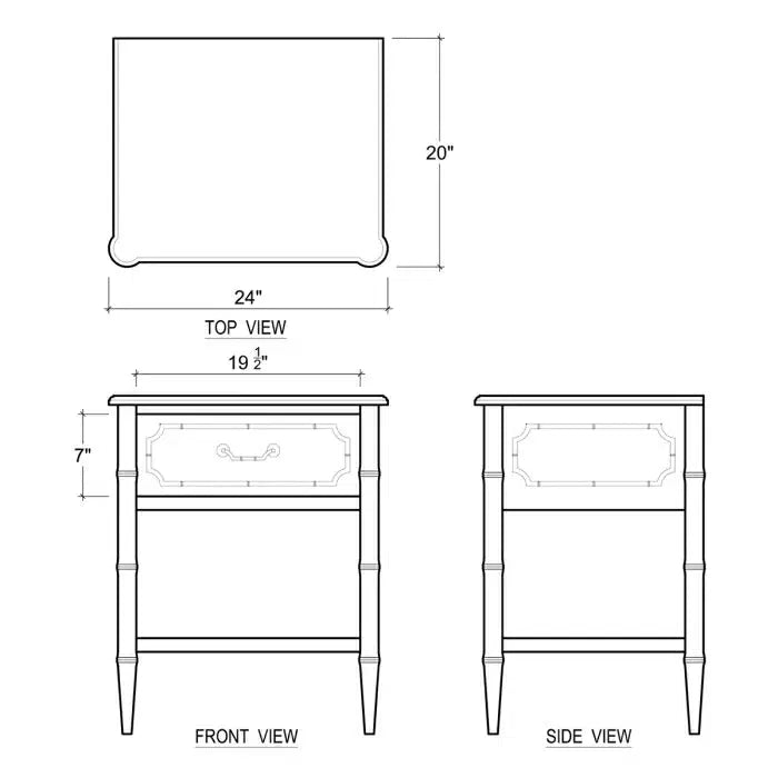 Chelsea End Table in Architectural White-Blue Hand Home