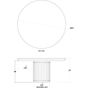 Portobello 60" Round Dining Table in Sandbar-Blue Hand Home