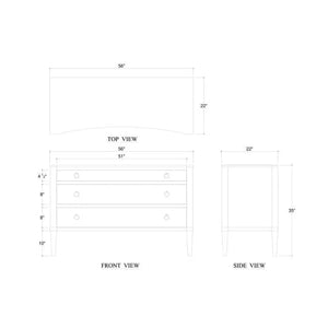 Bow 3 Drawer Chest in Architectural White-Blue Hand Home
