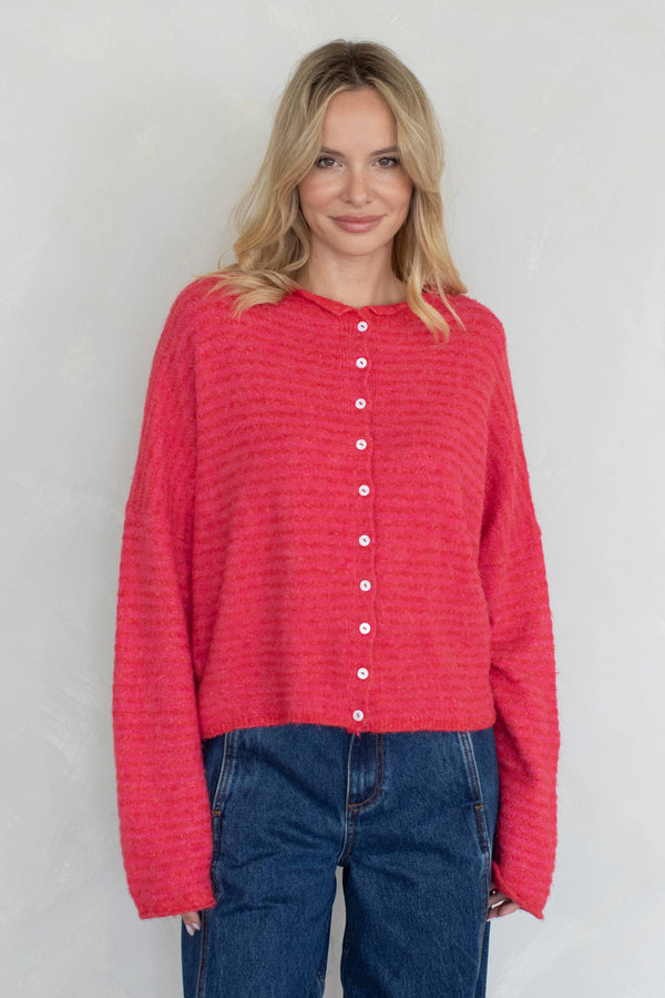 Piper Cardigan - Mini Striped-Blue Hand Home