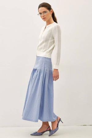 CRISP PLEATED MIDI SKIRT-Blue Hand Home