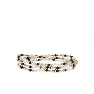 Crystal beaded pearl wrap bracelet-Blue Hand Home
