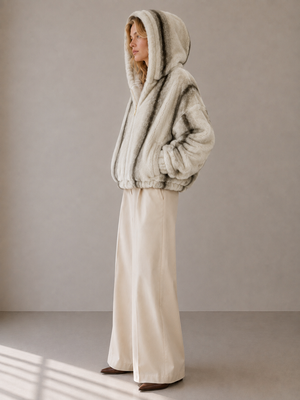 Oyster Bay Jacket — Hooded Faux Fur Zip Jacket