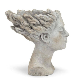 Woman with Blowing Hair-9"H-Blue Hand Home