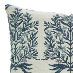 Home Decor Linen Blend Cushion Cover - Vrindavan-Blue Hand Home