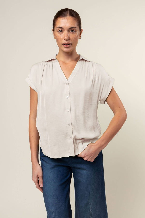 Short Sleeve Blouse - F-Blue Hand Home