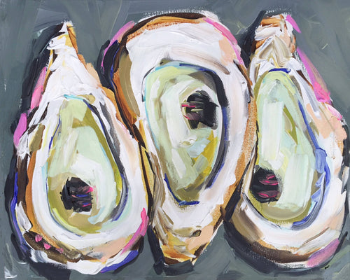 Oyster Print on Paper "Oysters on Blue"-Blue Hand Home