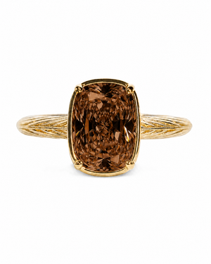 Sterling Silver Elongated Cushion Chocolate CZ Cocktail Ring