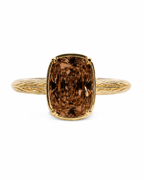 Sterling Silver Elongated Cushion Chocolate CZ Cocktail Ring