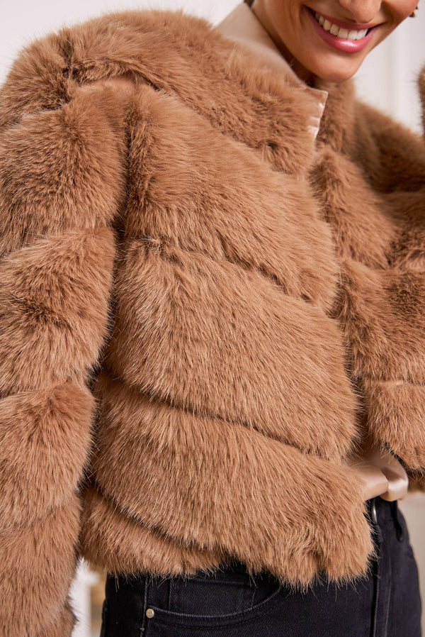 Paula short faux fur jacket - Y168