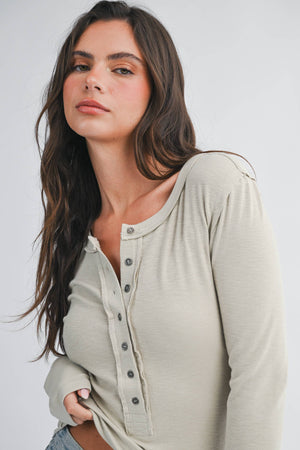 8630hk Henley Long Sleeve Top