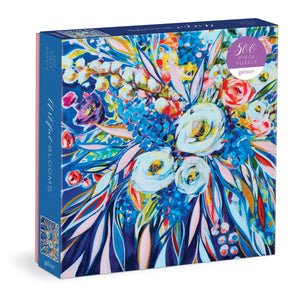 Artful Blooms 500 Piece Puzzle-Blue Hand Home