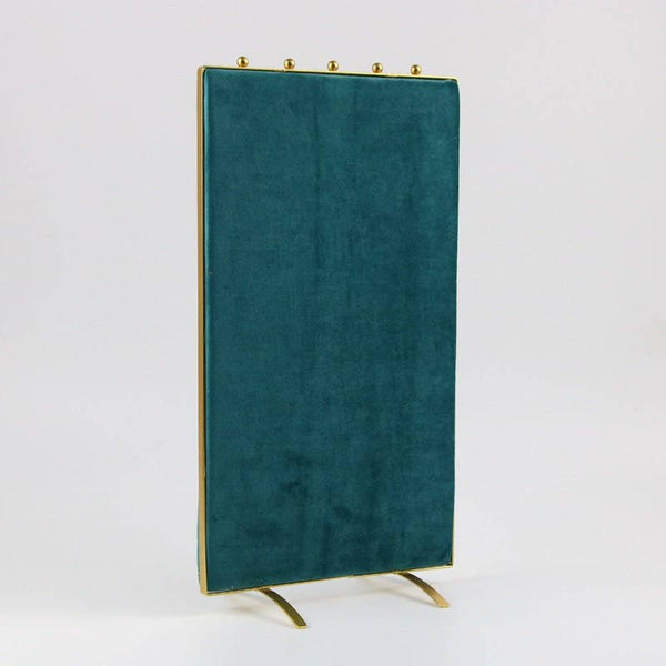 Vintage Inspired 2-Sided Velvet Jewelry Display Panel Stand-Blue Hand Home
