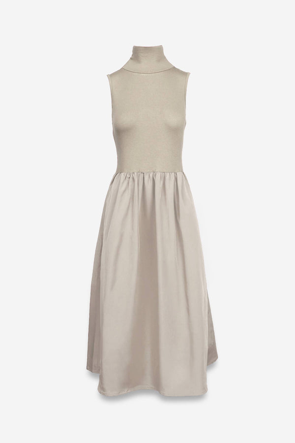 Sleeveless Mock Neck Maxi Dress-Blue Hand Home