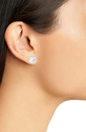 Minimalist Small Flat Stud Earrings For Everyday Elegance-Blue Hand Home