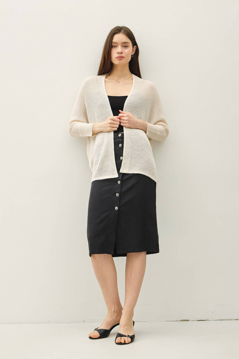 NEW COLOR- DOLMAN SLEEVE OPEN FRONT CARDIGAN-Blue Hand Home