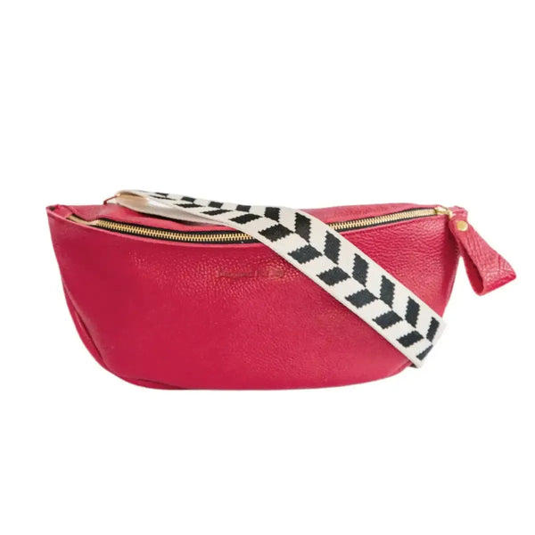 Leather Crossbody Sling Bag, Medium Size - The Ruby-Blue Hand Home