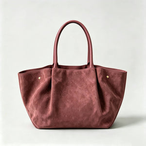 Genuine Suede Bag With Leather Details Made In Italy