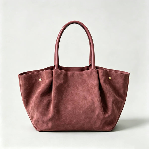 Genuine Suede Bag With Leather Details Made In Italy