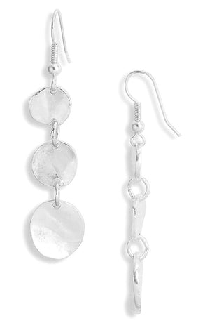 Gold Mini Coin Dangle Earrings-Blue Hand Home