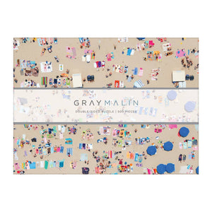 Gray Malin The Beach Double-Sided 500 Piece Puzzle-Blue Hand Home