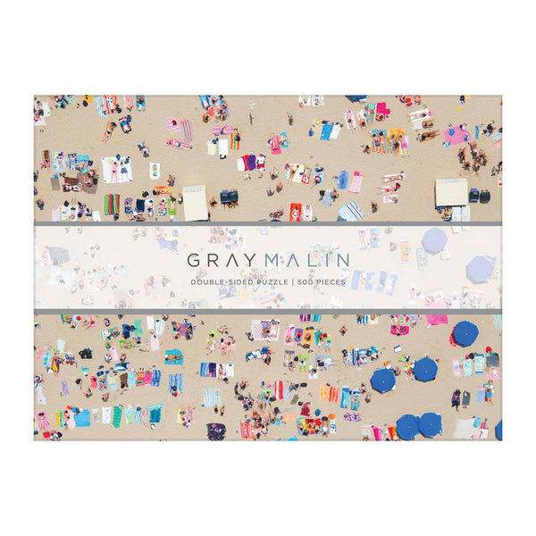 Gray Malin The Beach Double-Sided 500 Piece Puzzle-Blue Hand Home