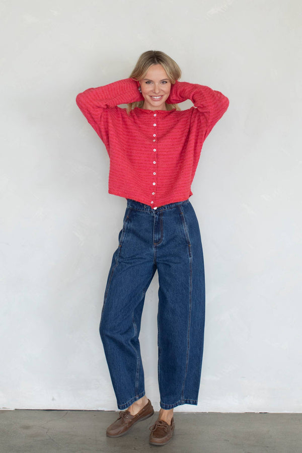 Piper Cardigan - Mini Striped-Blue Hand Home