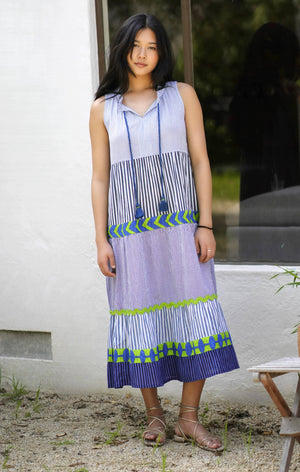 Audrey Handloom Maxi Dress Multi-Blue Hand Home