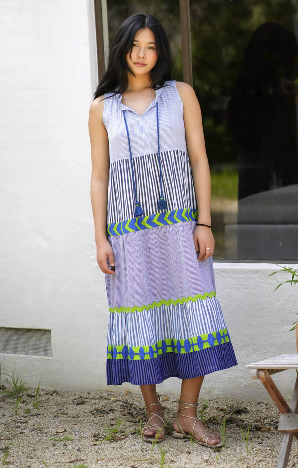 Audrey Handloom Maxi Dress Multi-Blue Hand Home