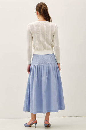 CRISP PLEATED MIDI SKIRT-Blue Hand Home