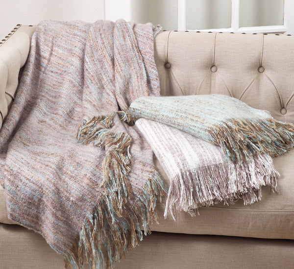 Faux Mohair Throw-Blue Hand Home