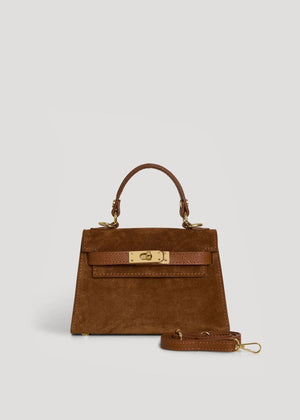 Genuine Suede Handbag With Adjustable Shoulder Strap