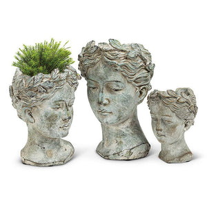 Women Head Planter-Blue Hand Home