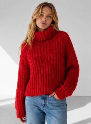 3319ik Cozy Ribbed Turtleneck Sweater