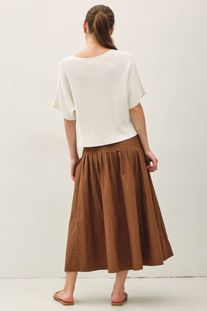CRISP PLEATED MIDI SKIRT-Blue Hand Home