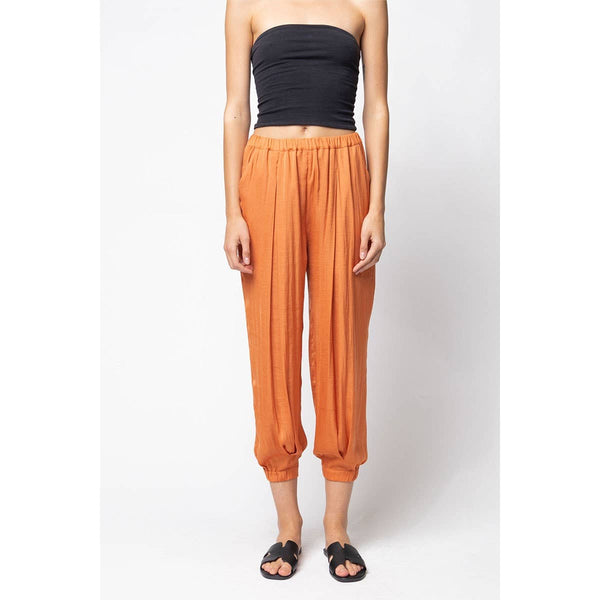 Pleated Pull-on Satin Joggers-Blue Hand Home
