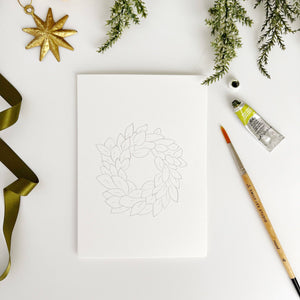 Wreaths paintable notecards-Blue Hand Home