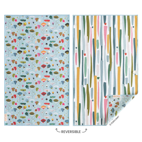 Floral Stems | Microfiber Kitchen Dish Towel-Blue Hand Home