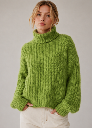 3319ik Cozy Ribbed Turtleneck Sweater