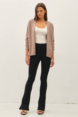 OPEN FRONT DOLMAN SLEEVE SLUB CARDIGAN-Blue Hand Home