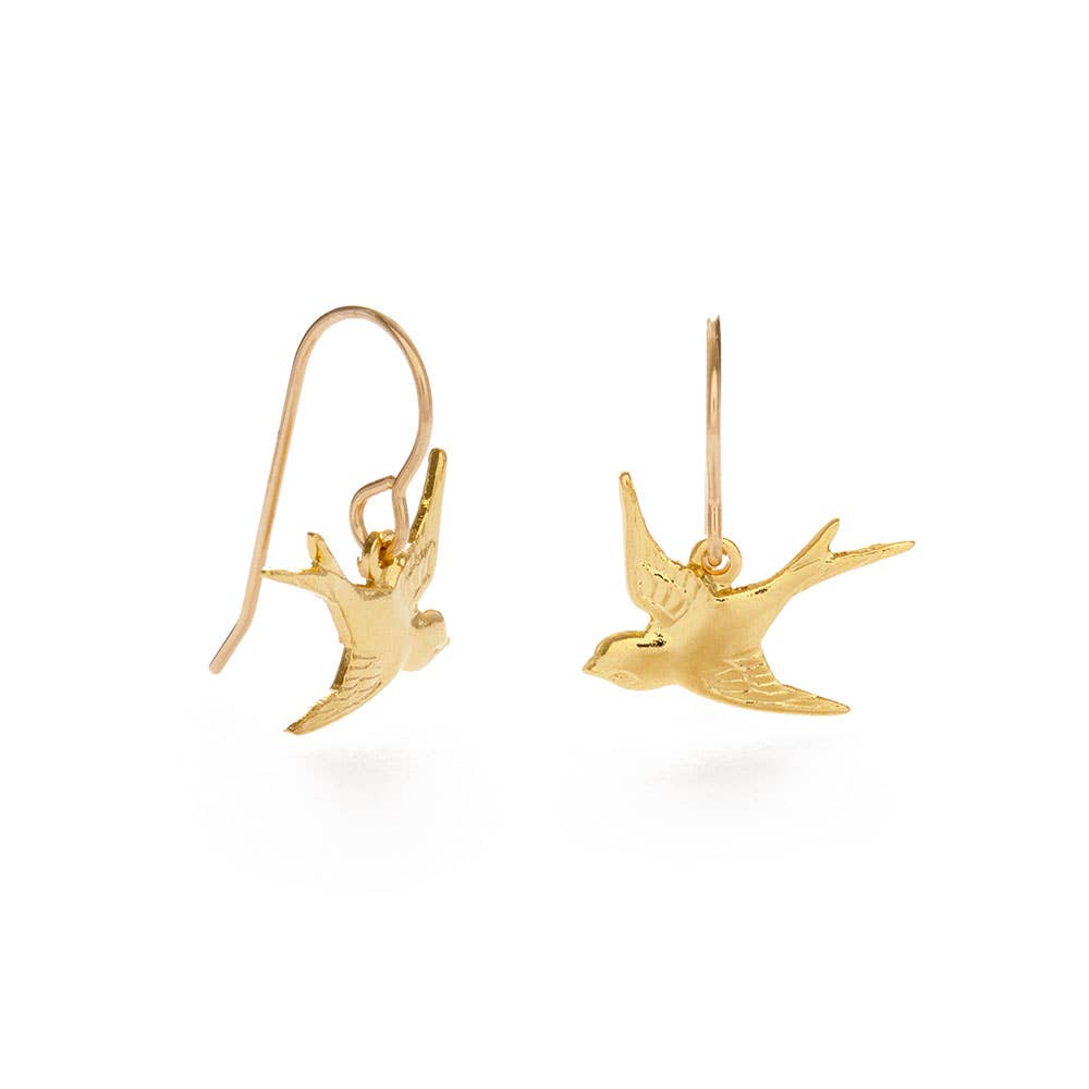 Swallow Bird Drop Earrings-Blue Hand Home