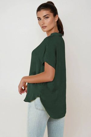 Drop Shoulder Regular Blouse - F-Blue Hand Home