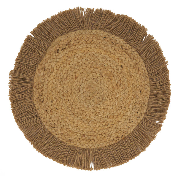 Jute Fringe Placemat-Blue Hand Home