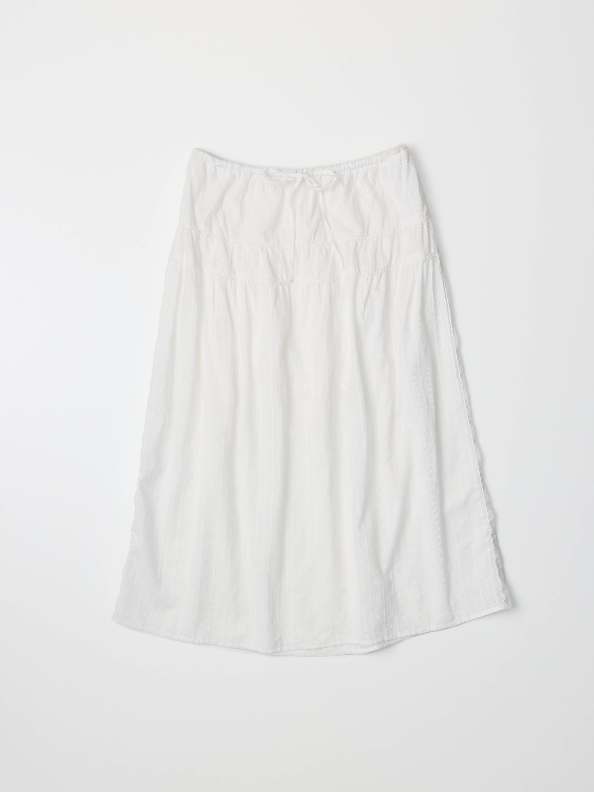The Keaton Skirt | Lace Trimmed Midi Skirt-Blue Hand Home