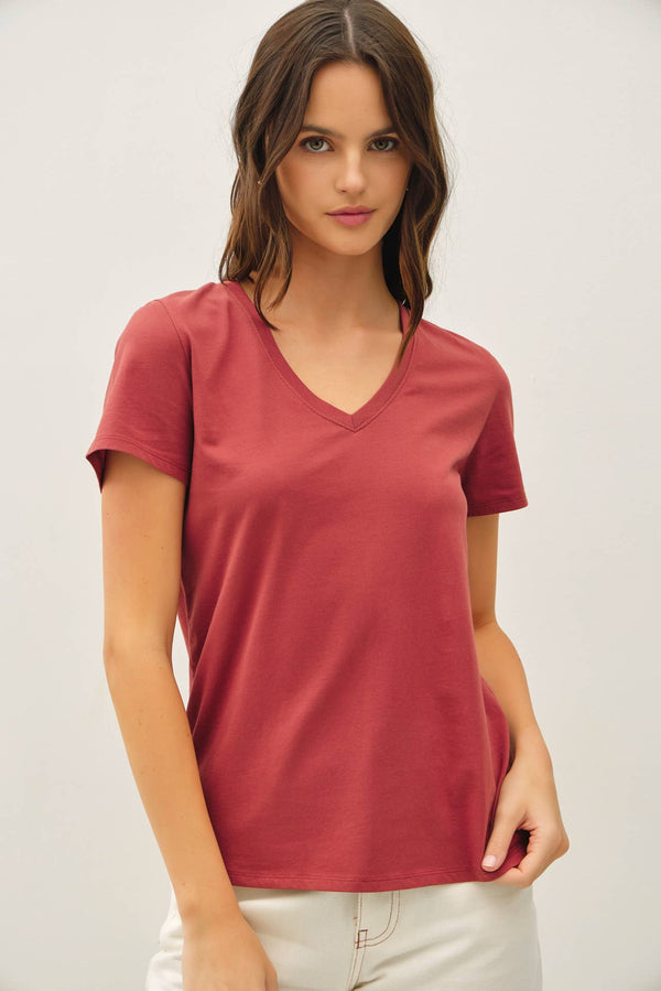 Cotton Jersey V-Neck T-Shirts