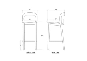 Grandia Barstool - Teak-Blue Hand Home
