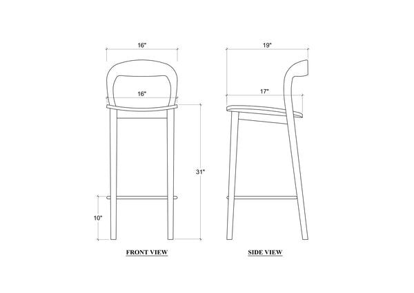 Grandia Barstool - Teak-Blue Hand Home