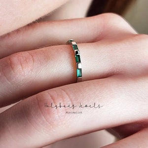 EMERALD BAGUETTE RING - R-F4210-Blue Hand Home