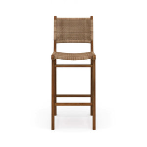 Logan Barstool w/ Rattan- Teak-Blue Hand Home